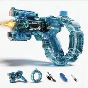 Electric Water Gun with Light Effects, Automatic Continuous Fire, Adult and Kids Splash Toy, Summer Beach Pool Party Sprayer, Lithium Battery Included, Watergun, Waterblaster