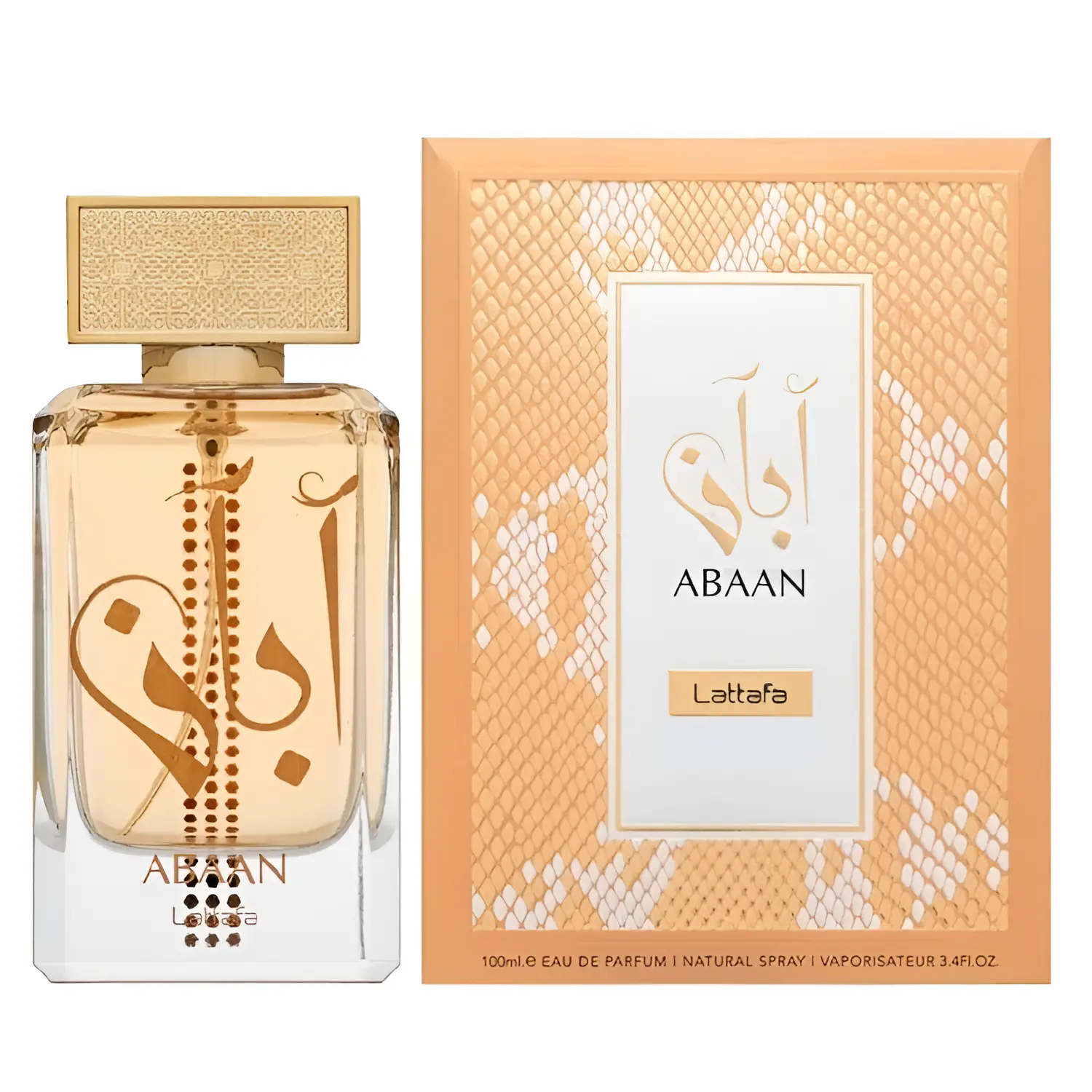 Lattafa Abaan for Unisex Eau de Parfum Spray, 3.4 Ounce