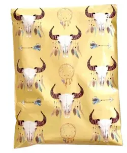 Boho Bull Western Poly Mailers Size 10x13 Colorful Shipping Bags