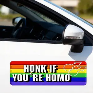 Funny Gay Pride Rainbow Magnet Bumper Easter ldeas Sticker Unique Designs 7.8X3.1 Inches  Universal Vinyl Decals for Car, Motorcycle Stickers,Car Decorations, Windshield Sticker, AdhesiveVinyl Decal, Truck Decals