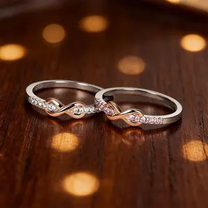 2026 New Forever Best Friends Infinity Ring - Pinky Promise BFF Ring with Cubic Zirconia Plated Infinity Knot for Girls Women Friendship Gift for Birthday