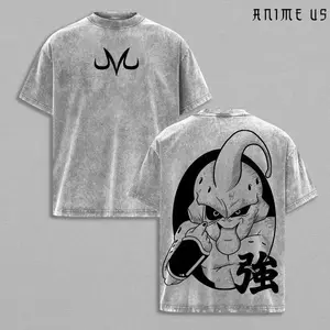 Majin Buu Vintage Washed T-Shirt , DBZ Anime Graphic Shirt, Heavyweight Streetwear Tee, Cool Manga Top, Gift for Anime Lover
