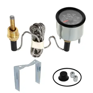 2"/5.2cm 12V Mechanical Water Temp Gauge for Cars with Sensor, Yellow Light NPT 1/2 Reading Range 40-130℃/110-265℉
