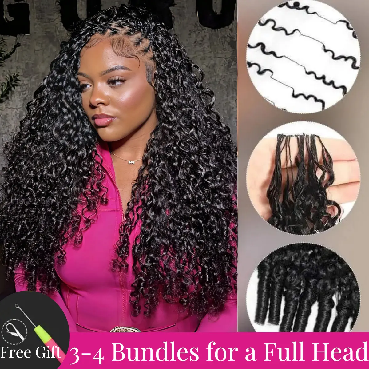 Human Hair Crochet Hair Extensions – Miracle Knots Pre-Separated Crochet Braids, Knotless Boho Braids, Mermaid Braids, Goddess Braids, Burmese Curly,Vacation Hair & Beach Essentials#SummerWins Bundles Recommended #DealsForYouDays