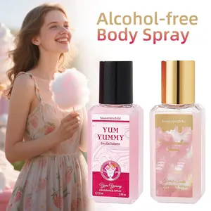 Sweet Cotton Candy & Cherry Alcohol-Free Body Spray Perfume, 75ML, Fruit Scented Fragrance, Suitable for Body, Hair, Clothes, Ideal Gift