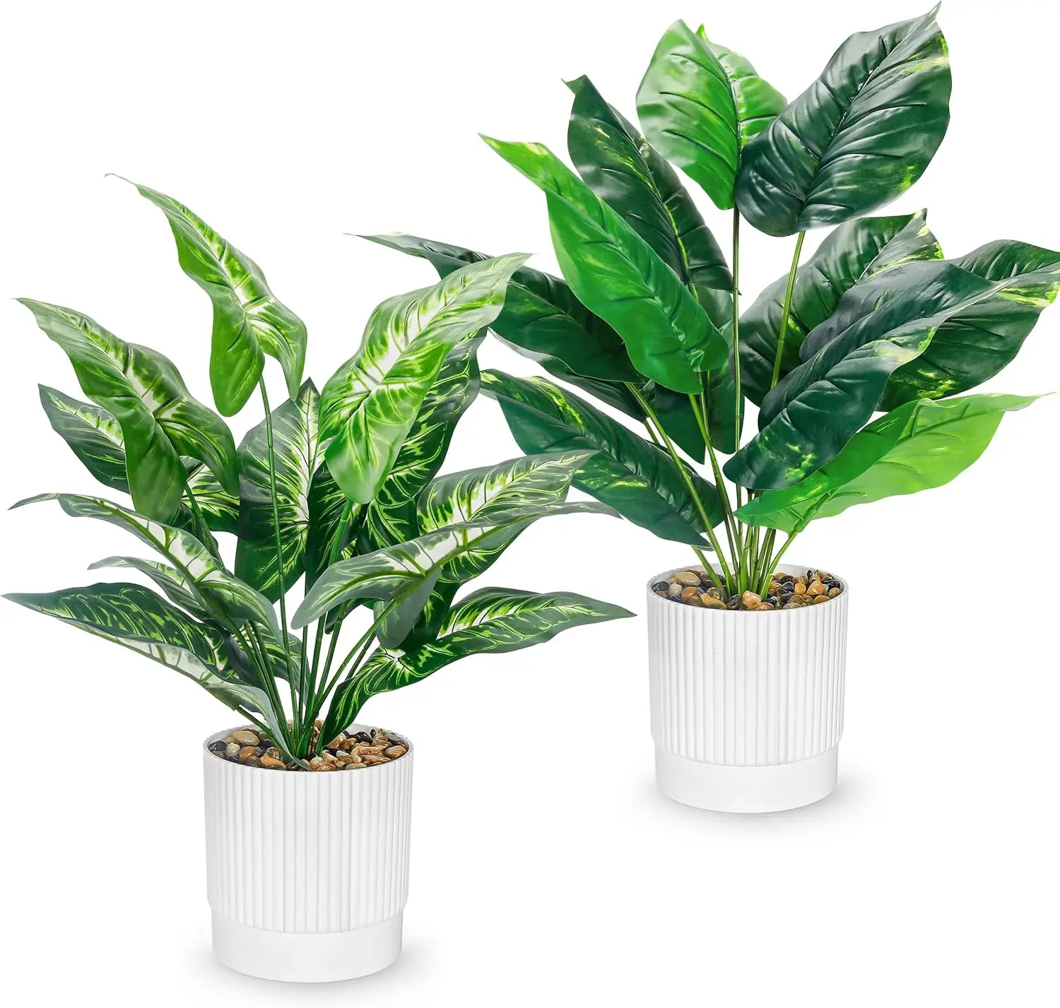 Der Rose 2-Pack 16" Artificial Tropical Plants, Artificial Flower Plant, Decorative Faux Flowers for Home Office Desk Decor, Home Decor Living Room Decorations for College Dorm Desk, Apartment Shelf & New Home Moving Decor, summerwins Mid Year Sale