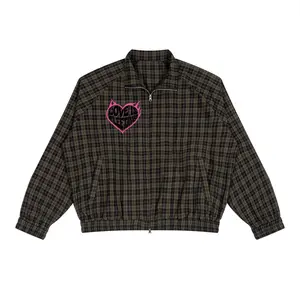 Love is Fleeting Plaid Full-Zip Track Jacket