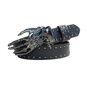 American punk hot girl Y2K skull heart-shaped palm belt, unique design, versatile and fashionable belt for women and men