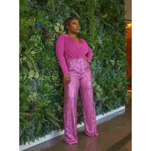 Pretty In Pink | High Waist Sequin Trouser