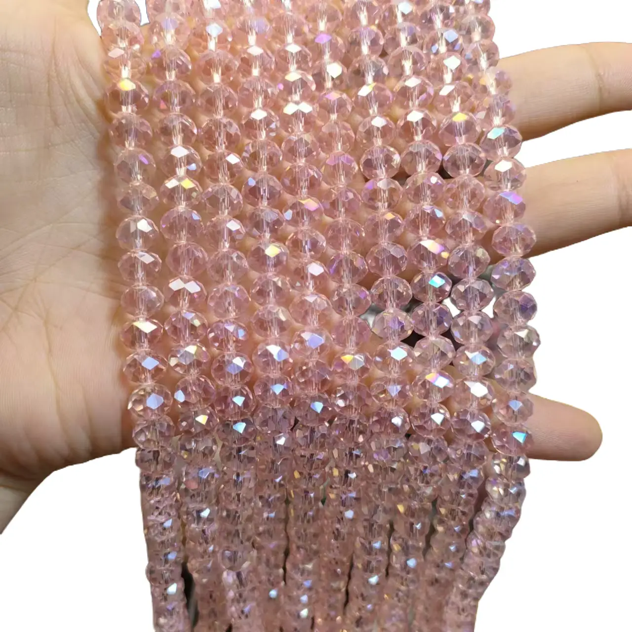 [US shipping]K9 Crystal Glass Beads 8mm Multi-colored Faceted Wheel Beads 66pcs/Strands for DIY Jewelry Accessories Classic Versatile Look