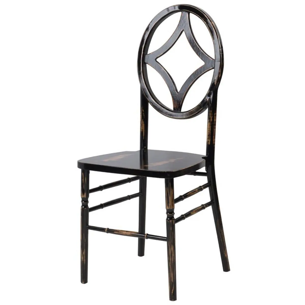 212 MAIN Veronique Series Stackable Diamond Wood Dining Chair W-434-VR-DIAMOND-LWB - Lime Black Wash, 38.75 in., Wooden Construction, Commercial Seating Product, Diamond Pattern
