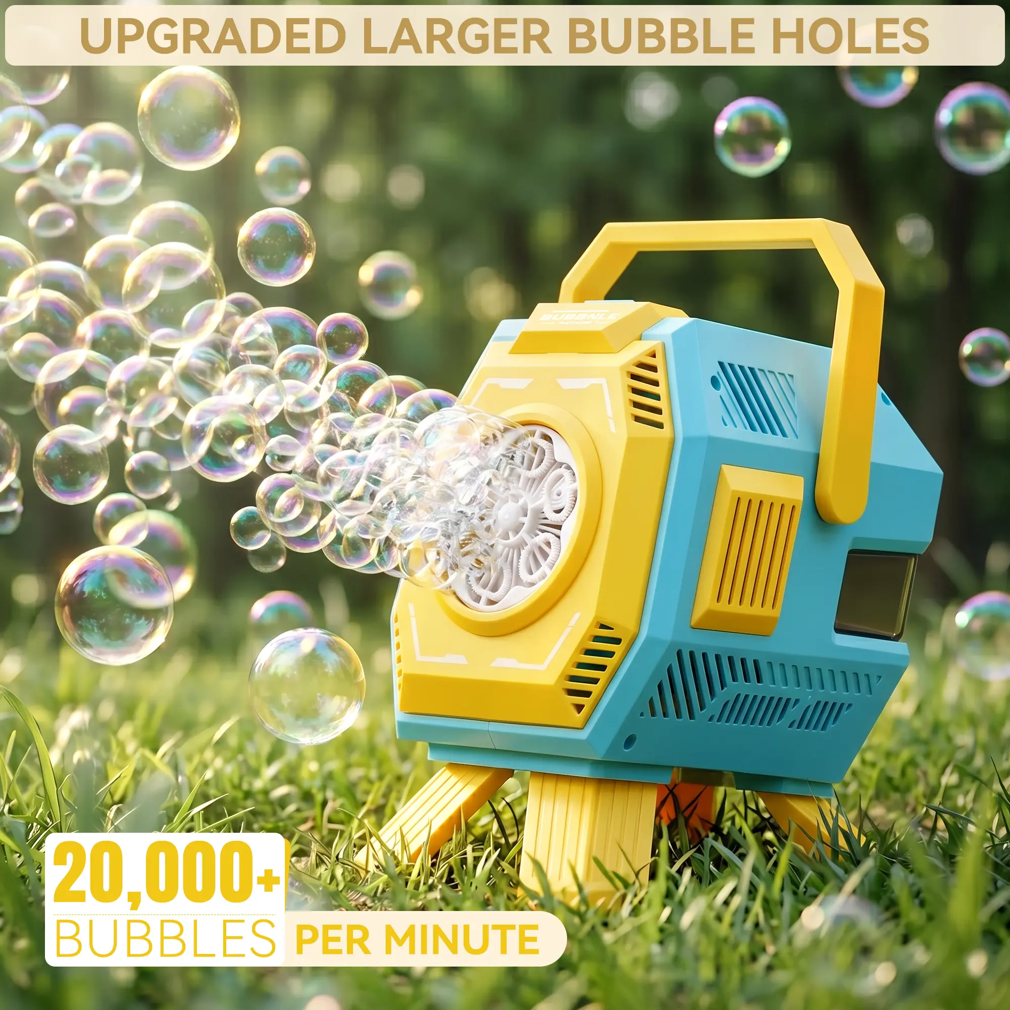 Handheld Bubble Machine With Light Kid Toy Up To 20,000 Bubbles 320Ml Large Tank