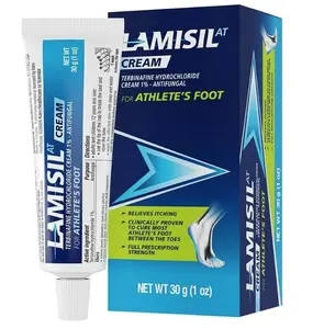 Lamisil 1 Week Athlete’s Foot Treatment, Antifungal Cream with Terbinafine Hydrochloride 1%, Fast Symptom Relief & Prevents Recurrence, 1 oz (30 g)