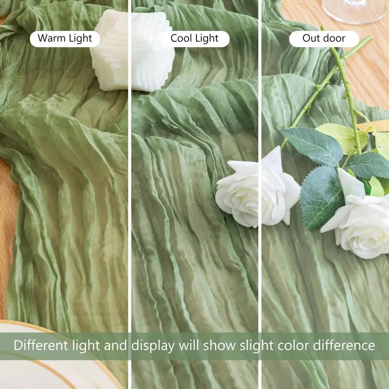 1 Panel Table Runner  10ft, Cheesecloth Table Runner, for Wedding Reception, Boho Rustic Wedding, Party, Bridal Shower Decor, Home Decor Valentine's Day