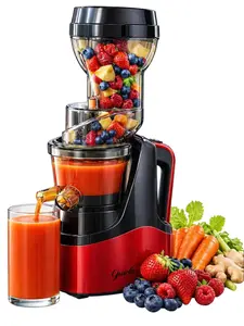 Guirla Premier Cold Press Juicer - Quiet Motor, Wide-Diameter Opening, Cold Press Mastication, 7-Segment Spiral, Fiber Utilization, Food-Grade Materials, 1000mL Capacity, Compact Design for Home Appliances