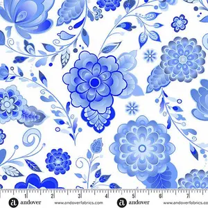 Amsterdam - Floret Delftware - by Libs Elliott with Andover Fabrics