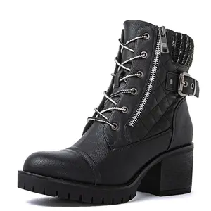 GLOBALWIN Women's Combat Boots Black Ankle Boots For Women Comfortable Chunky Block Low Heel Size 5.5M GLOBALWIN Women's Combat Boots Black Ankle Boots For Women Comfortable Chunky Block Low Heel Size 5.5M