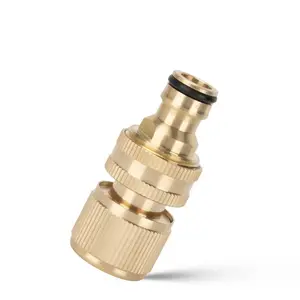 Brass Garden Hose Quick Connect Kit, 3/4 Inch Universal Leak-Proof Faucet Adapter, Kitchen Bathroom Plumbing Fittings, Outdoor Car Wash, Lawn Irrigation, Garden Hose Connector