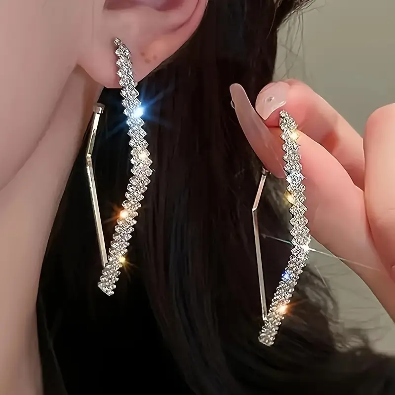 1 Pair Elegant Women's  Drop Dangle Earrings - Alloy Linear Chain Hanging, Everyday & Party Jewelry, Valentine's Gift for Her, Year-Round Formal Casual Outfits, Cute Earrings, Special Occasion, Minimalist Jewelry, Lightweight Jewelry, Fashion Jewelry
