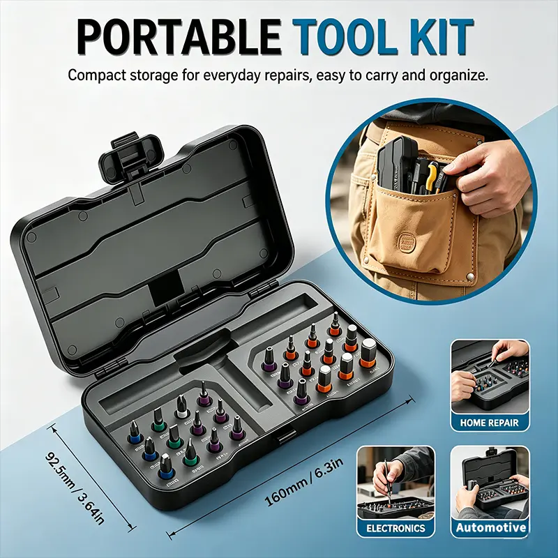 24 in 1 Magnetic Ratchet Screwdriver Set, DIY Projects, Portable Hand Tool， Multi-Bit Repair Tool Kit with T-Handle, Precision Driver Set for PC, Phone, Laptop, Watch, Bicycle, Furniture Assembly