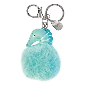 Island Pom-Pom Keychain, Seahorse Aloha
