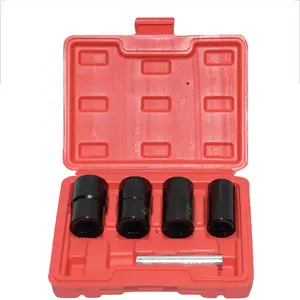 5pcs Automobile Wheel Nut Removal Tool 1/2'' 17mm 19mm 21mm 22mm Heavy Duty Bolt Extractor Kit Damaged Screw Removal Set
