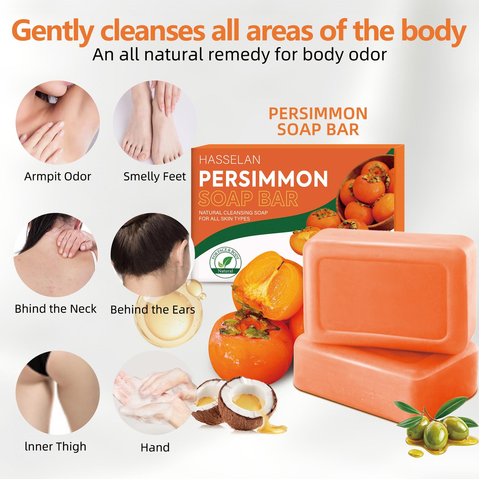 Natural Persimmon Essential Oil Handcrafted Soap – Deep Cleansing, Oil Control & Hydrating for Face & Body