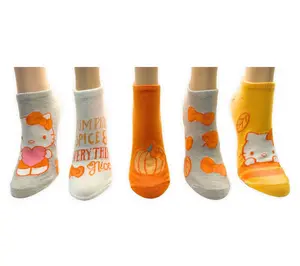 Ladies' Set of 5 Hooray for Harvest! CharacterNo-Show Socks