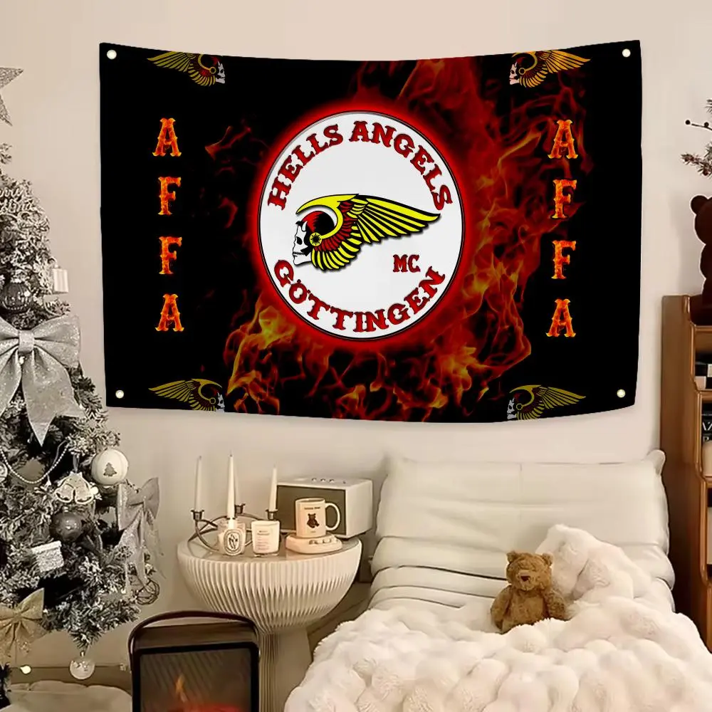 Hell Angels Flags Flag - Ultra Soft Skin-Friendly Machine Washable Fade Resistant Banner |   HD Print Lightweight Durable Outdoor Indoor Garden Flag