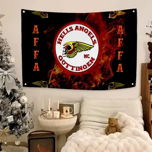 Hell Angels Flags Flag - Ultra Soft Skin-Friendly Machine Washable Fade Resistant Banner | HD Print Lightweight Durable Outdoor Indoor Garden Flag