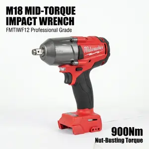 Milwaukee M18 FMTIWF12 18V Impact Wrench For Automotive Repair And Heavy Equipment With 900Nm High Torque Output Multi-Function Electrician Tool Set