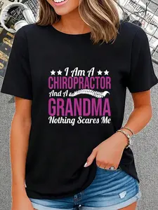 100% Cotton Chiropractor And A Grandma Chiropractic Grandmother Women T-Shirt