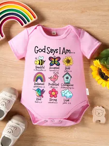 Baby "God Says I Am..." Religious Cotton Onesie Bodysuit