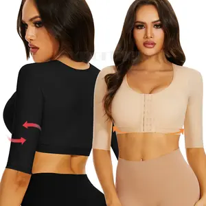 2PCS Upper arm shaping sleeve compression tops for women after breast surgery push-up bra shaping cropped tops, body shapers Seamless Shapewear