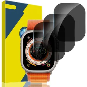 [ 3 Pack  Screen Protector Compatible for  Watch Ultra 2 / Ultra 49mm, Tempered Glass Anti-Spy  Anti-Scratch Bubble-Free Film for iWatch Ultra Accessories