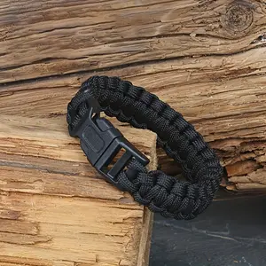 2pcs Durable Outdoor Emergency Life-Saving Hand Rope Wristband - Reliable Seven-Core Paracord Construction, Essential Survival Tool, Hand-Woven for Comfort and Durability