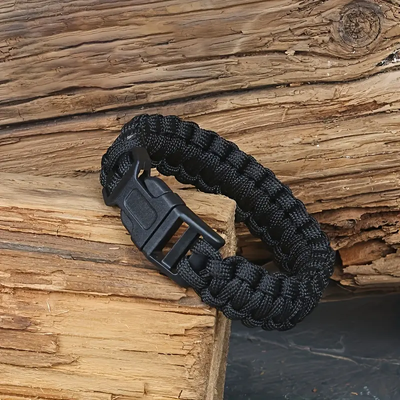 2pcs Durable Outdoor Emergency Life-Saving Hand Rope Wristband - Reliable Seven-Core Paracord Construction, Essential Survival Tool, Hand-Woven for Comfort and Durability
