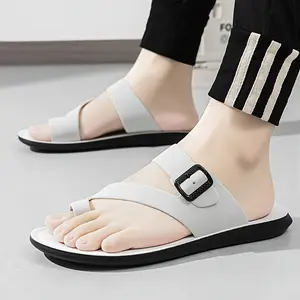 Men’s Minimalist Flip-Flops | Buckle Detail, Breathable & Lightweight for Home & Outdoor Walks