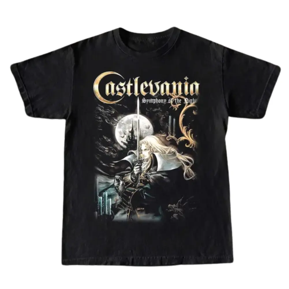 Vintage Alucard Castlevania Symphony Of The Night Shirt, Retro Graphic T-Shirt, Video Gamer Shirt,  Dark Fantasy Streetwear, Cotton Unisex Shirt