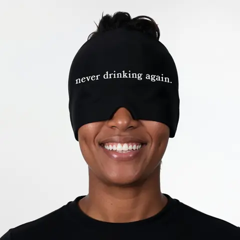 Hangover Relief Cap "Never Drinking Again" Soft Squishy Silicone Gel Stretchable Design for Comfortable Fit and Relieve Hangover Symptoms