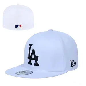 New Era MLB LA Dodgers Snapback Baseball Cap – LA Dodgers NY Yankees Braves Pirates Adjustable Flat Brim Hat, Embroidered Team Logo Streetwear Fashion Cap for Men Women, Classic Hip Hop Sports Hat
