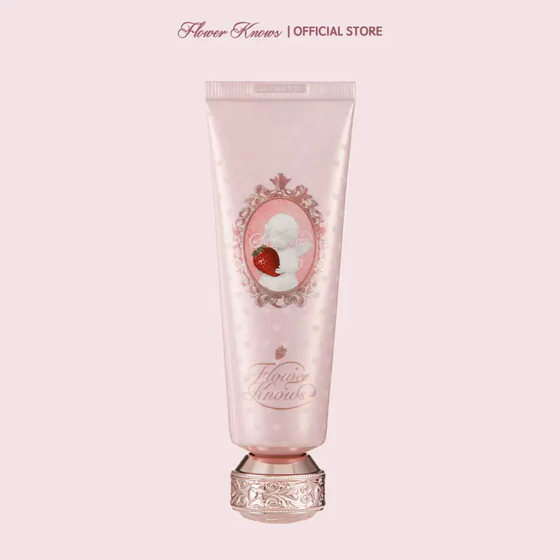 Flower Knows Strawberry Cupid Collection Hand Cream, Hand Lotion Scented Lotion Cream with Hyaluronic Acid, Glycerin, Deep Hydration, Moisture, Smooth Texture, Vanilla & Floral Lemon Scents, #sohochic, Ideal for Christmas gift, Black Friday