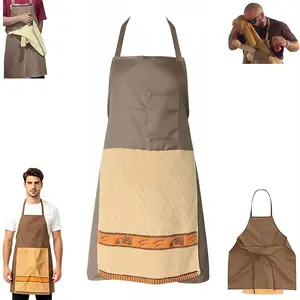 Men’s Funny Head Chef Prank Apron, Hidden Surprise Inside Pocket Design, BBQ Grilling Cooking Apron, Unique Gag Novelty Gift for Dad Father’s Day