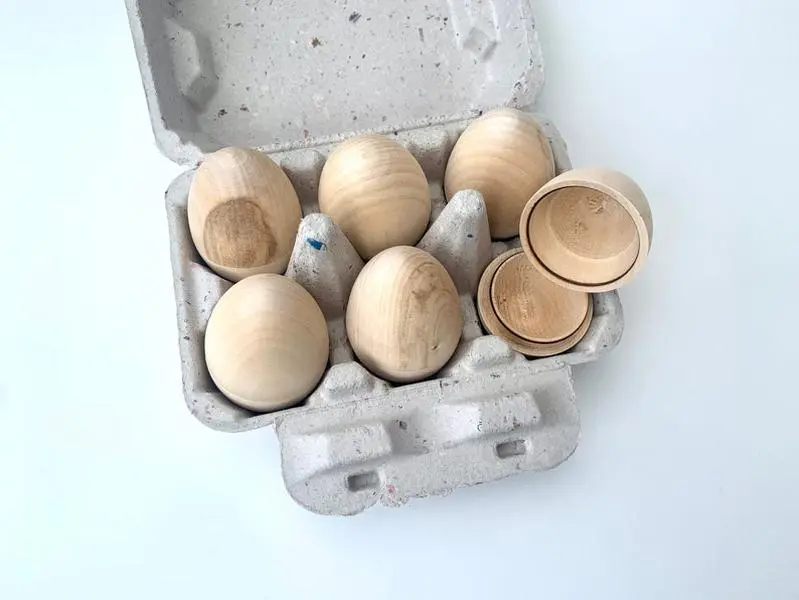 Hollow Wood Eggs, Wooden Easter Eggs, DIY, Paint Your Own Craft, Sustainable, Zero Waste Easter, Unfinished Wooden Eggs, Wood Blanks