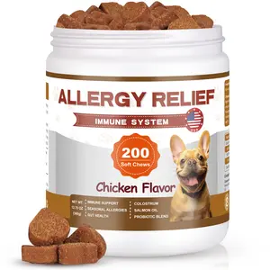 #Summervibes#petlovers Allergy & Immune Chews for Dogs-Itch Relief,Skin & Coat & Seasonal Allergy Support-Dog Vitamins with Colostrum,Prebiotics,Apple Cider Vinegar & Vitamin C-chicken Flavor,200 Soft Chews tiktokshopspring