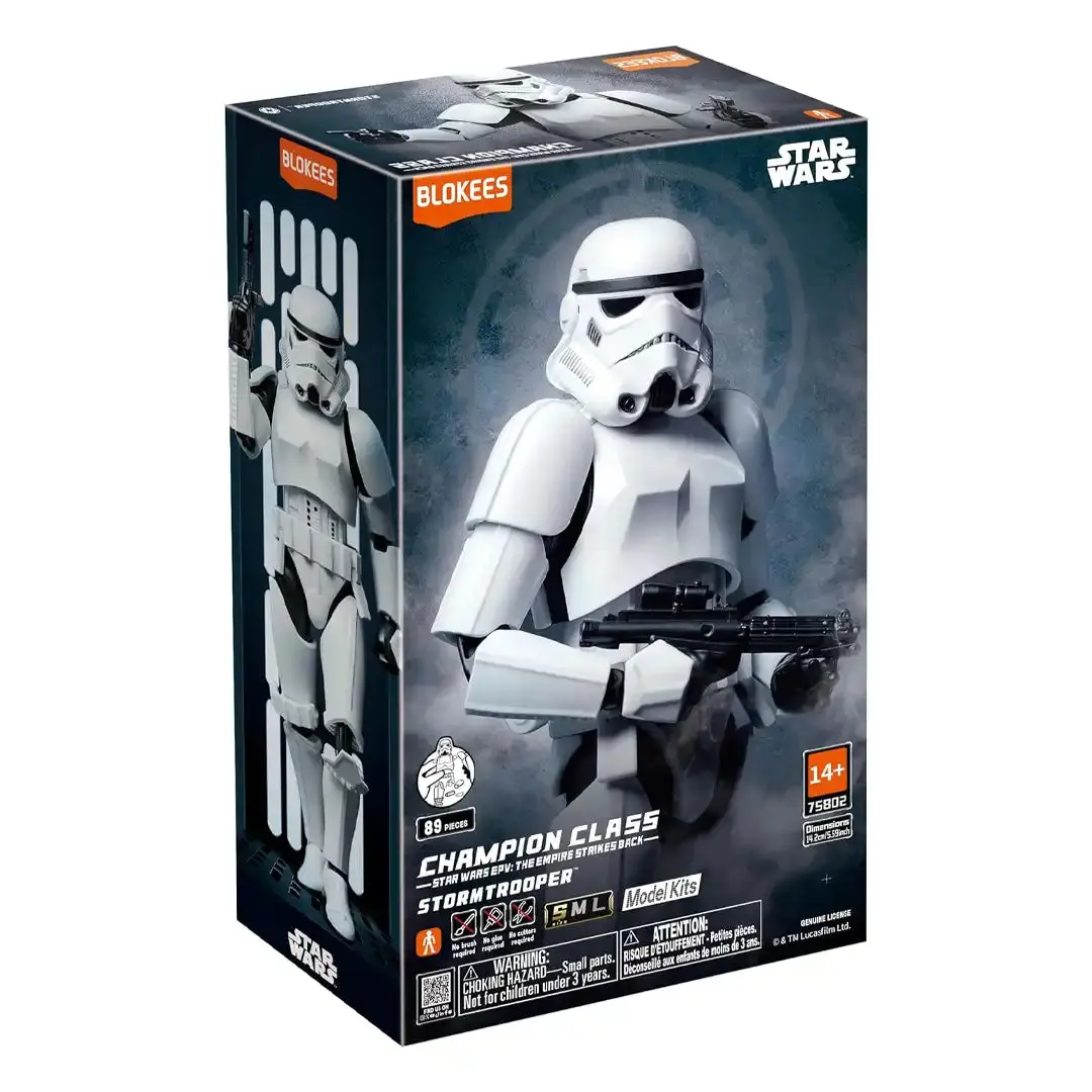 Blokees Star Wars V: The Empire Strikes Back CC02 Series Stormtrooper Model Figure Kit - Snap-Fit, Articulated Collectible Action Figures Set with Authentic Stormtrooper Design & Blaster Rifle, 14+ Toys for Collectors