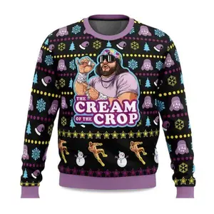 Randy Savage “The Cream of the Crop” Ugly Christmas Sweater | 2025 Wrestling Holiday Sweatshirt | Funny Festive Pullover | Christmas Gift for Men & Women