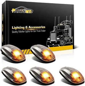 Partsam LED Cab Marker Amber Top Lights Compatible with Dodge Ram SUV Pickup Truck Side Lamp