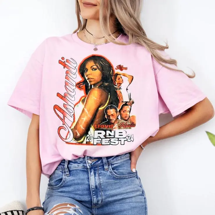 Ashanti Rap 24 Concert Tee Trendy Music Graphic T-Shirt HGB30701