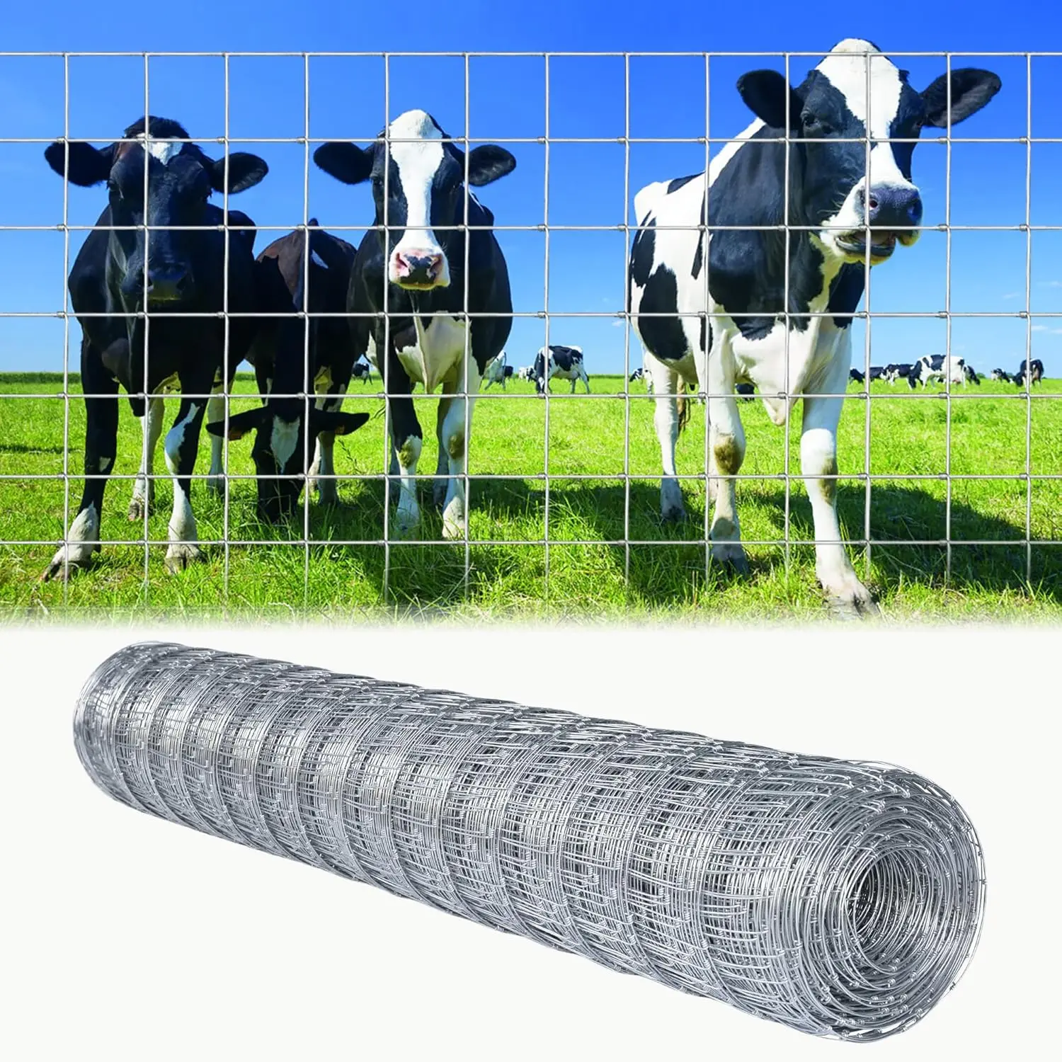4-Pack 328 Ft Welded Wire Cattle Panel Fence Roll - Metal Fencing for Goat Enclosures, Gardens, Containment, Farm Field Home Improvement Applications